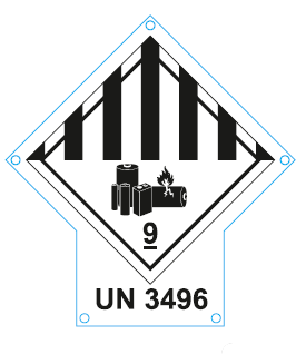 Gefahrzettel Klasse 9, UN 3496